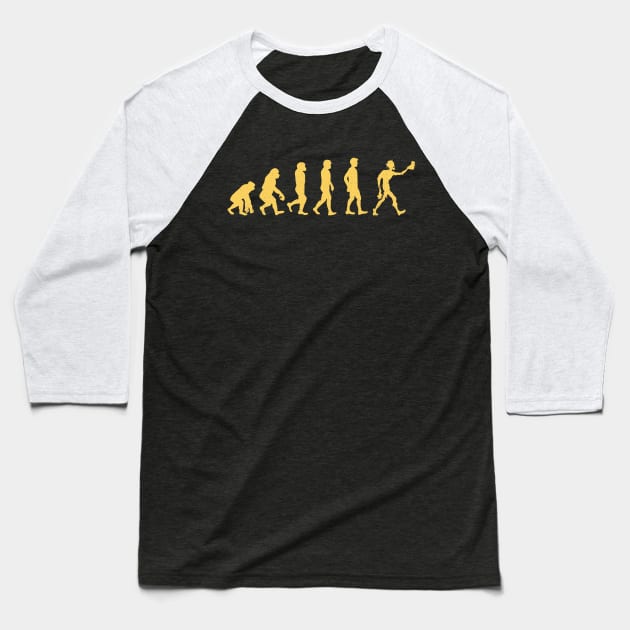 Evolution Funny Parody Design Ape To Zombie With Smart Phone Baseball T-Shirt by UNDERGROUNDROOTS